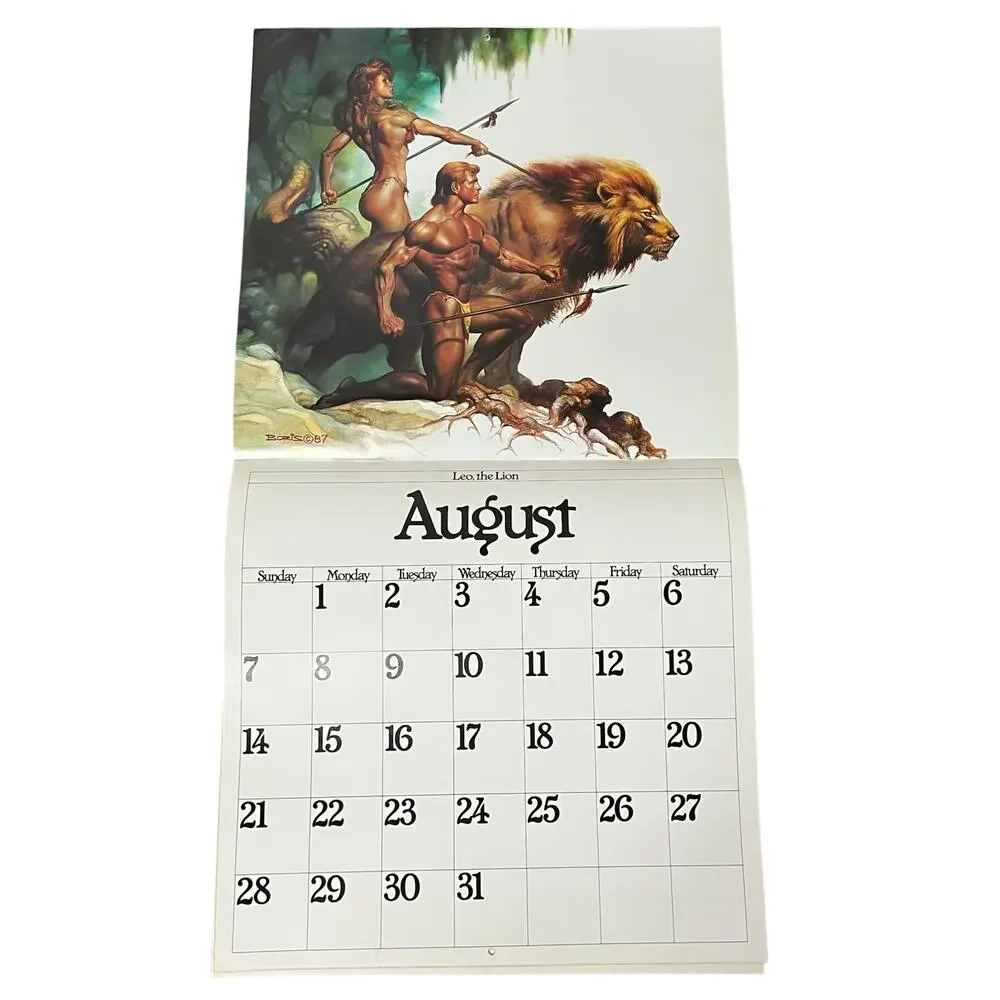 1988 Boris Vallejo Fantasy Zodiac Calendar same dates again in leap year 2044